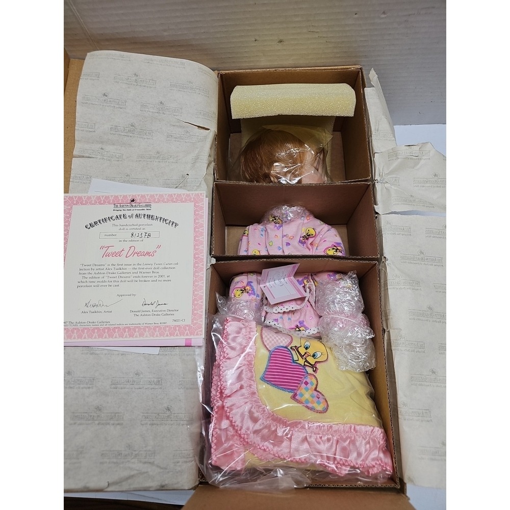 1998 Vintage "Tweet Dreams" Ashton Drake Galleries‎ Porcelain Head Soft Body